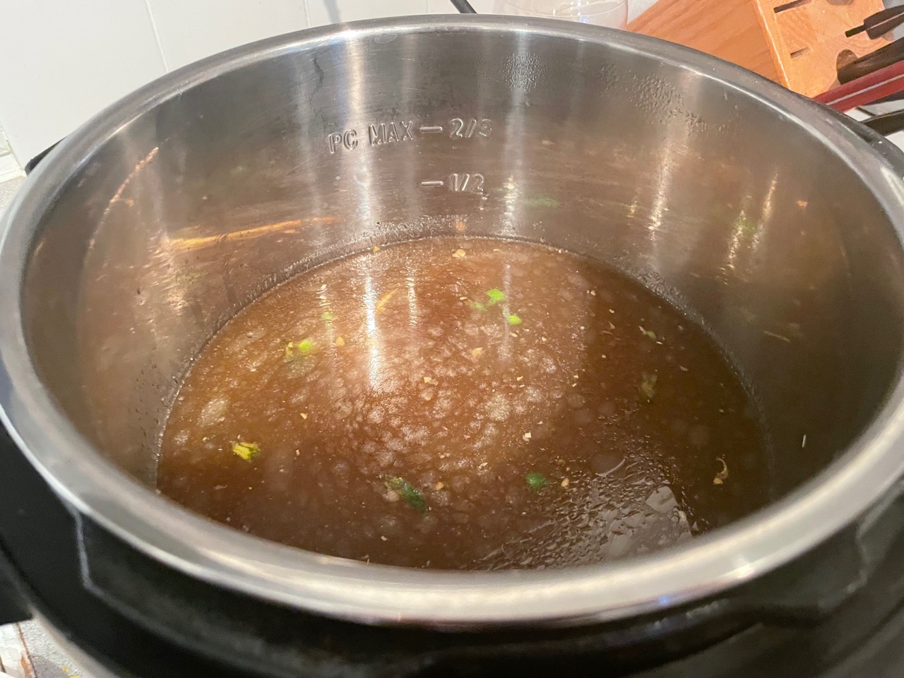adding stock to the pot